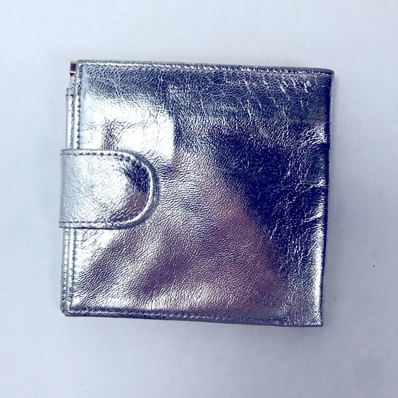 Vintage Givenchy Genuine Leather Wallet Silver Metallic Gold Colour Detailing - Picture 5 of 13